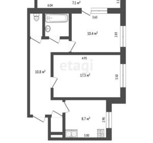 2-к квартира, вторичка, 52м2, 6/9 этаж