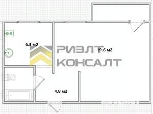 1-к квартира, вторичка, 34м2, 9/9 этаж