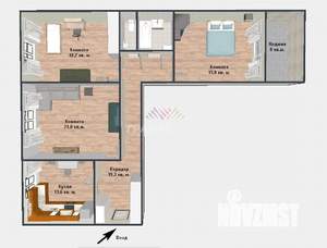 3-к квартира, вторичка, 94м2, 4/9 этаж