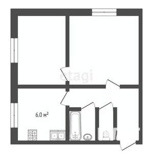 2-к квартира, вторичка, 41м2, 1/2 этаж