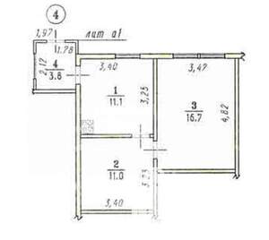 2-к квартира, вторичка, 43м2, 1/1 этаж