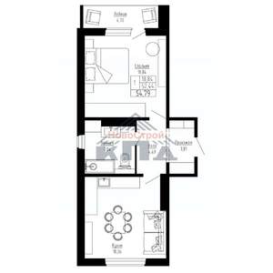 1-к квартира, вторичка, 55м2, 10/16 этаж