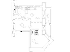 1-к квартира, вторичка, 58м2, 8/8 этаж