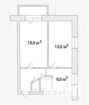 2-к квартира, вторичка, 41м2, 3/5 этаж