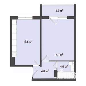 1-к квартира, строящийся дом, 36м2, 5/10 этаж