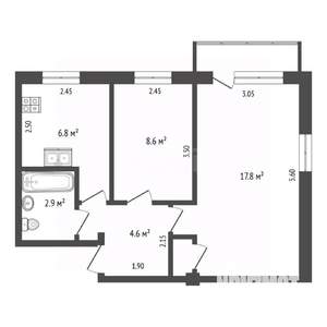 2-к квартира, вторичка, 42м2, 4/5 этаж