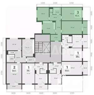 1-к квартира, вторичка, 80м2, 9/10 этаж