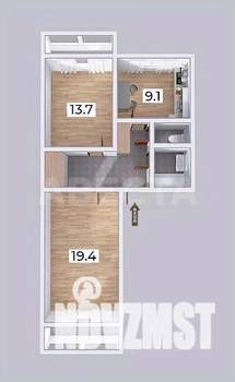 2-к квартира, вторичка, 56м2, 4/4 этаж