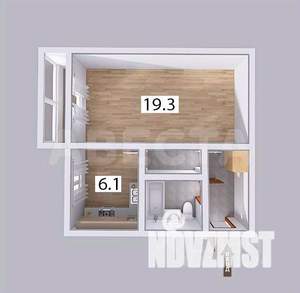 1-к квартира, вторичка, 31м2, 3/5 этаж