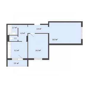 2-к квартира, строящийся дом, 56м2, 3/10 этаж