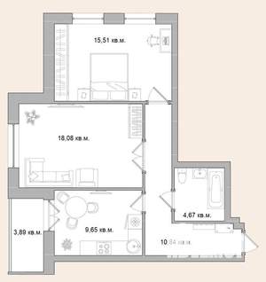 2-к квартира, строящийся дом, 63м2, 14/16 этаж