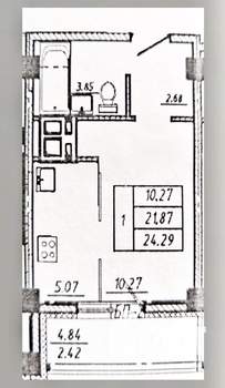 Студия квартира, вторичка, 22м2, 5/16 этаж