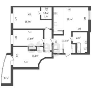 3-к квартира, вторичка, 111м2, 5/10 этаж