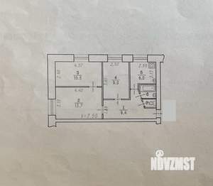 3-к квартира, вторичка, 52м2, 2/5 этаж