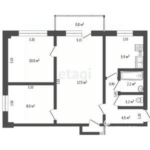 3-к квартира, вторичка, 50м2, 4/5 этаж