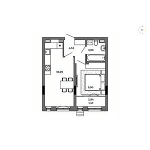 1-к квартира, вторичка, 38м2, 7/8 этаж