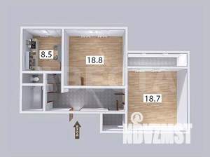 2-к квартира, вторичка, 61м2, 9/10 этаж