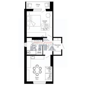 1-к квартира, вторичка, 55м2, 14/16 этаж