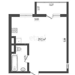 1-к квартира, вторичка, 33м2, 8/10 этаж