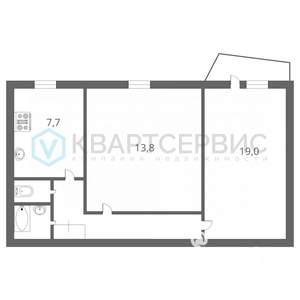 2-к квартира, вторичка, 52м2, 6/9 этаж