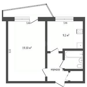 1-к квартира, вторичка, 38м2, 6/10 этаж