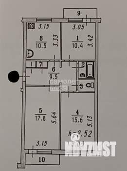 3-к квартира, вторичка, 69м2, 4/5 этаж
