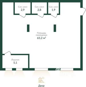 2-к квартира, строящийся дом, 77м2, 5/8 этаж