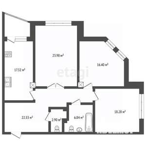 3-к квартира, вторичка, 111м2, 4/14 этаж