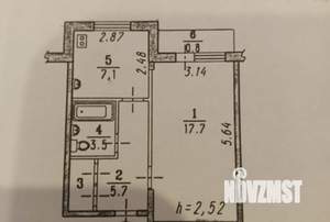 1-к квартира, вторичка, 37м2, 4/5 этаж