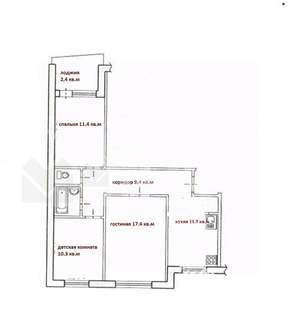 3-к квартира, вторичка, 63м2, 6/9 этаж