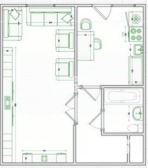 1-к квартира, вторичка, 42м2, 1/3 этаж