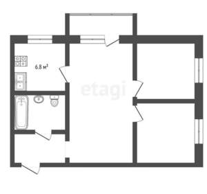2-к квартира, вторичка, 43м2, 5/5 этаж