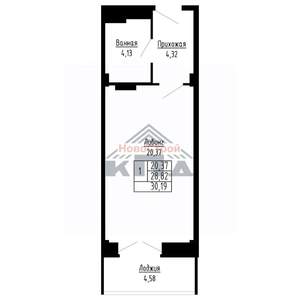 1-к квартира, строящийся дом, 30м2, 11/16 этаж
