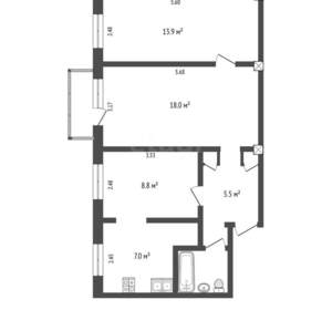 3-к квартира, вторичка, 57м2, 3/5 этаж