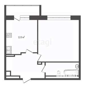 1-к квартира, вторичка, 44м2, 9/9 этаж