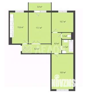 3-к квартира, вторичка, 77м2, 1/10 этаж