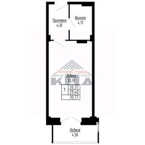 1-к квартира, вторичка, 31м2, 2/16 этаж