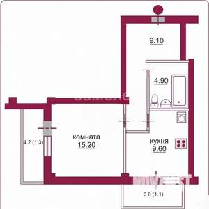 1-к квартира, вторичка, 41м2, 10/17 этаж
