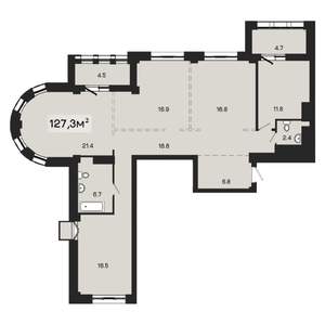 4-к квартира, строящийся дом, 119м2, 8/18 этаж