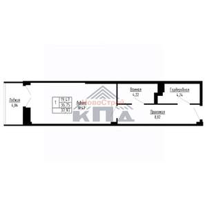 1-к квартира, вторичка, 38м2, 8/16 этаж