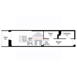 1-к квартира, вторичка, 38м2, 8/16 этаж