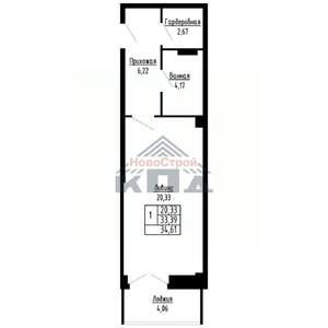 1-к квартира, вторичка, 35м2, 10/16 этаж