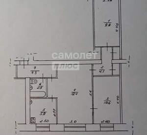 3-к квартира, вторичка, 57м2, 2/3 этаж
