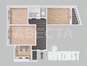 3-к квартира, вторичка, 62м2, 3/9 этаж