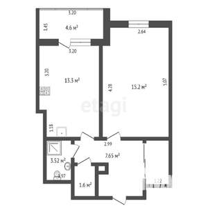 2-к квартира, вторичка, 65м2, 2/10 этаж