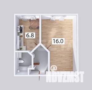 1-к квартира, вторичка, 29м2, 2/3 этаж