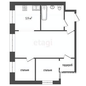 3-к квартира, вторичка, 39м2, 3/3 этаж