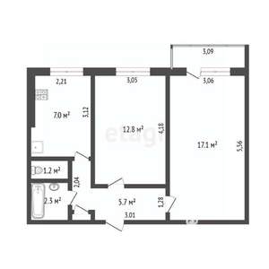 2-к квартира, вторичка, 47м2, 7/9 этаж