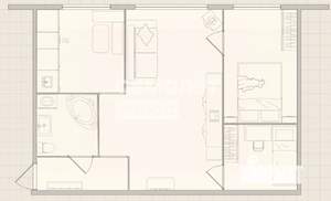 2-к квартира, вторичка, 43м2, 1/5 этаж