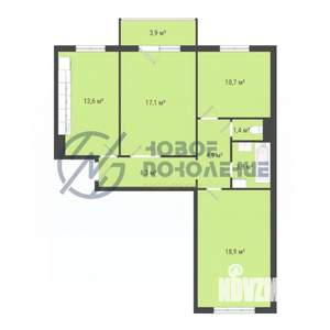3-к квартира, вторичка, 77м2, 2/10 этаж